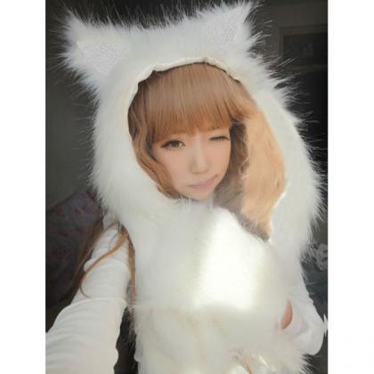 Kawaii Clothing Hat Beanie Ropa Gorro Cat Ears Fur..
