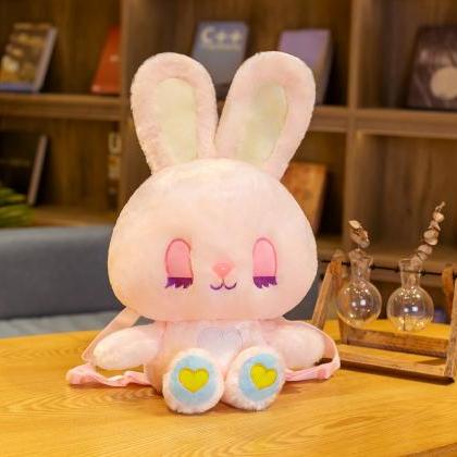 Kawaii Clothing Rabbit Plush Backpack White Pink..