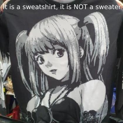 Kawaii Clothing Punk Black Anime Sweatshirt..