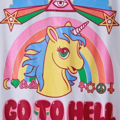 Kawaii Clothing Ropa Cute Pony Unicorn Go To Hell..