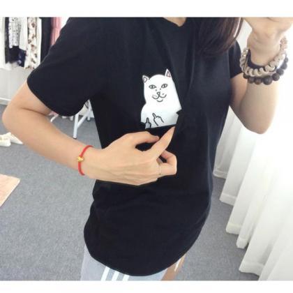 Kawaii Clothing Cat T-Shirt Gato Ca..