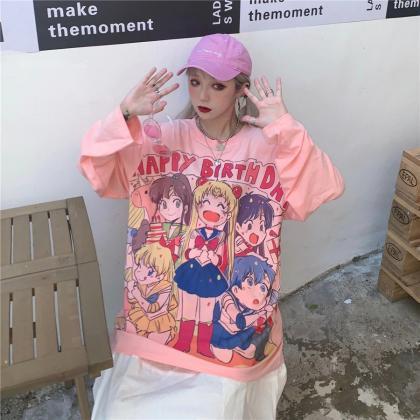 Kawaii Clothing T-shirt Anime Sailor Moon Harajuku..