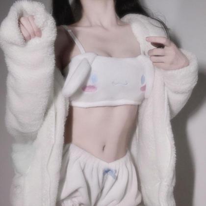 Kawaii Clothing Rabbit Bunny Pajamas Pink White..