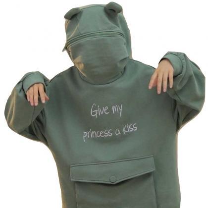 Kawaii Clothing Frog Sweatshirt Hoo..