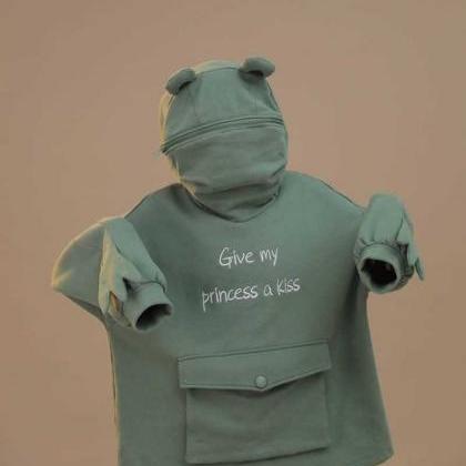 Kawaii Clothing Frog Sweatshirt Hoo..