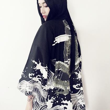Kawaii Clothing Dragon Jacket Kimono Japanese..
