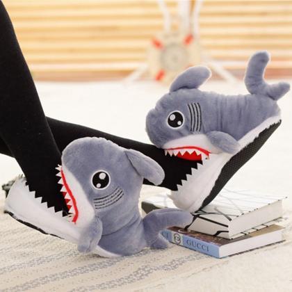 Kawaii Clothing Dental Teeth Shark Slippers Plush..