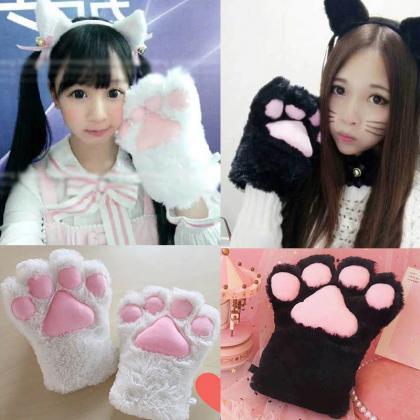 Kawaii Clothing Cat Set Ears Tail Gloves Paws..