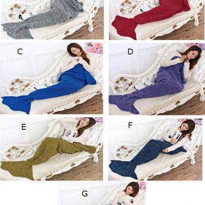 Kawaii Clothing Mermaid Tail Blanket Blue Pink..