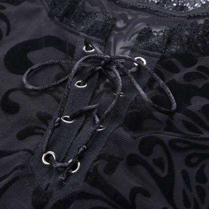 Kawaii Clothing Bodysuit Goth Punk Black Sexy Lace..