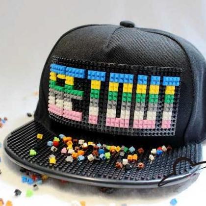 Kawaii Clothing Bricks Cap Diy Hat Custom Hip Hop Black Blocks on Luulla