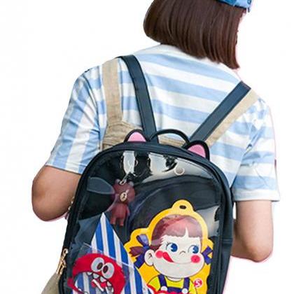 Kawaii Clothing Transparent Backpack Bag Cat Jpop..