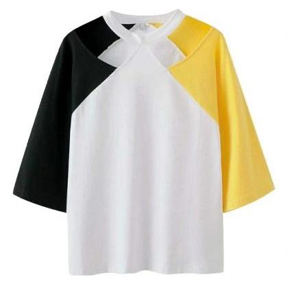 Kawaii Clothing Patchwork T-shirt Ulzzang Korean..