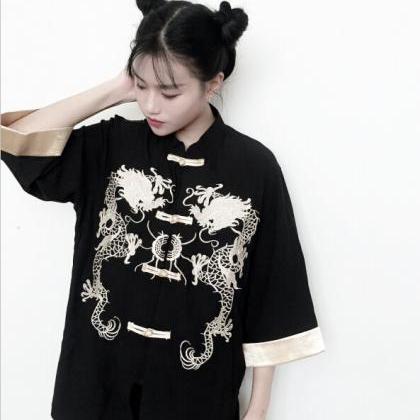 Kawaii Clothing Kimono Dragon Shirt Blouse Jacket..