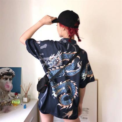 Kawaii Clothing Dragon Blouse Shirt Harajuku..