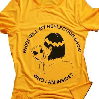 Alien Kawaii Clothing Mirror Reflection T-shirt..