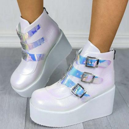 Kawaii Clothing Ankle Boots Platform Wedge Shoes..