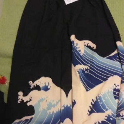 Japanese Wave Pants Kawaii Clothing Tsunami..