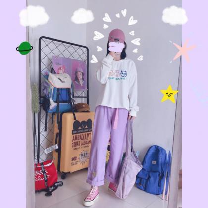 Kawaii Clothing Pastel Goth Pants Purple High..
