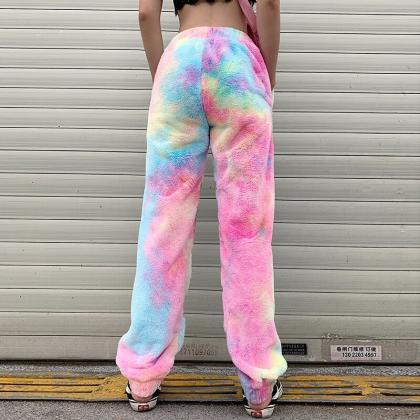 Kawaii Clothing Dye Tie Rainbow Pants Trouser..
