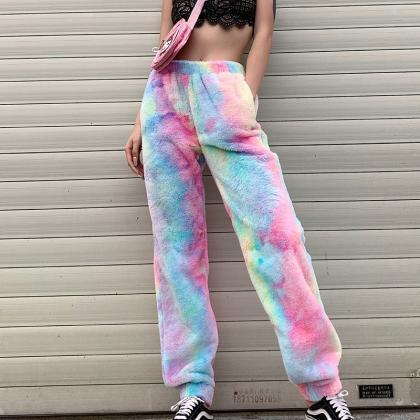 Kawaii Clothing Dye Tie Rainbow Pants Trouser..