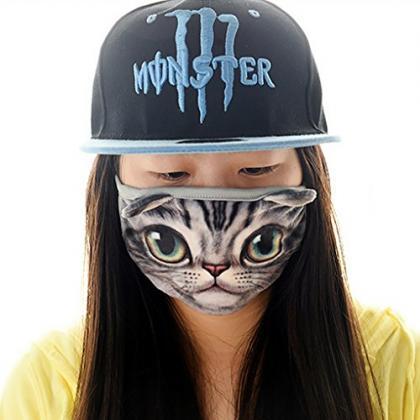 Kawaii Clothing Japanese Mouth Mask Funny Cat 3d..