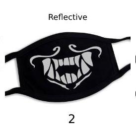 Kawaii Clothing Mask Black Punk Teeth Fangs..