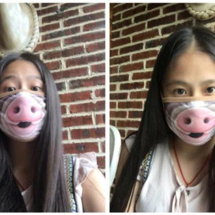 Kawaii Clothing Mask Facial Mouth Face Pig Cartoon..