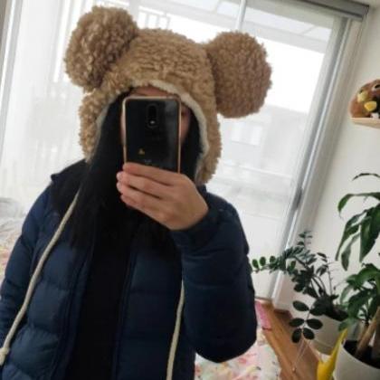 Kawaii Clothing Big Bear Ears Beanie Hat Harajuku..