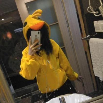 Kawaii Clothing Duck Hoodie Yellow Beak Sweatshirt..