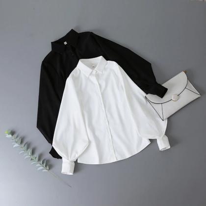 Kawaii Clothing Lantern Sleeves Blouse Shirt Puff..