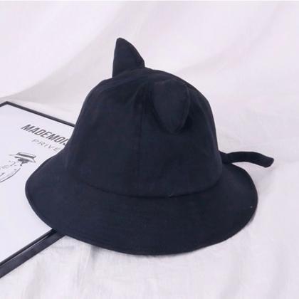 Kawaii Clothing Cat Ears Bucket Hat Fisherman Cap..