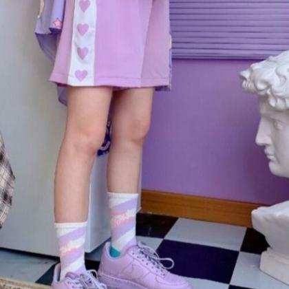 Kawaii Clothing Purple Lavender Pastel Shorts..