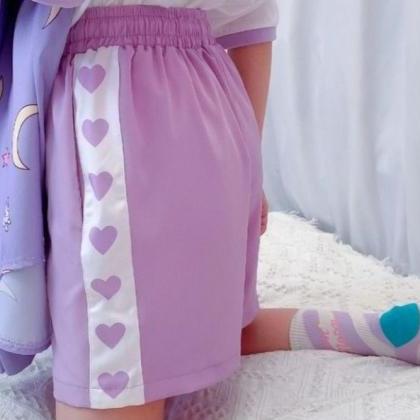 Kawaii Clothing Purple Lavender Pastel Shorts..