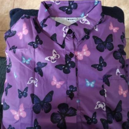 Kawaii Clothing Butterflies Purple Blouse Lavender..