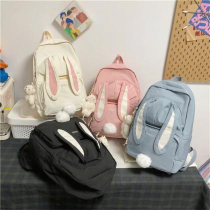 Kawaii Clothing Rabbit Ears Backpack Bunny Bag..