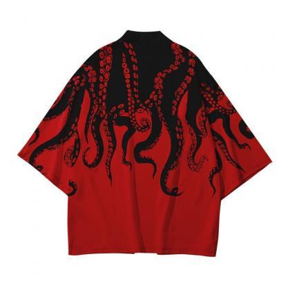 Kawaii Clothing Japanese Kimono Jacket Octopus..