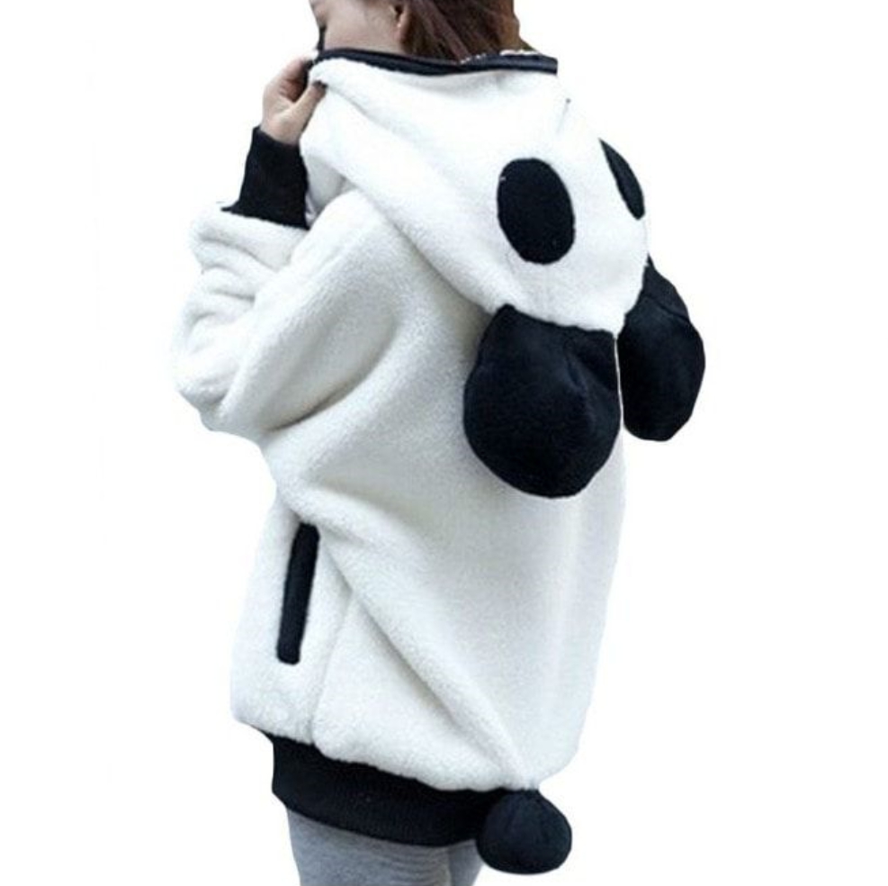 Kawaii Clothing Cute Harajuku Ropa Ears Panda Jacket Sweatshirt Hoodie Bear Ulzzang Bear White