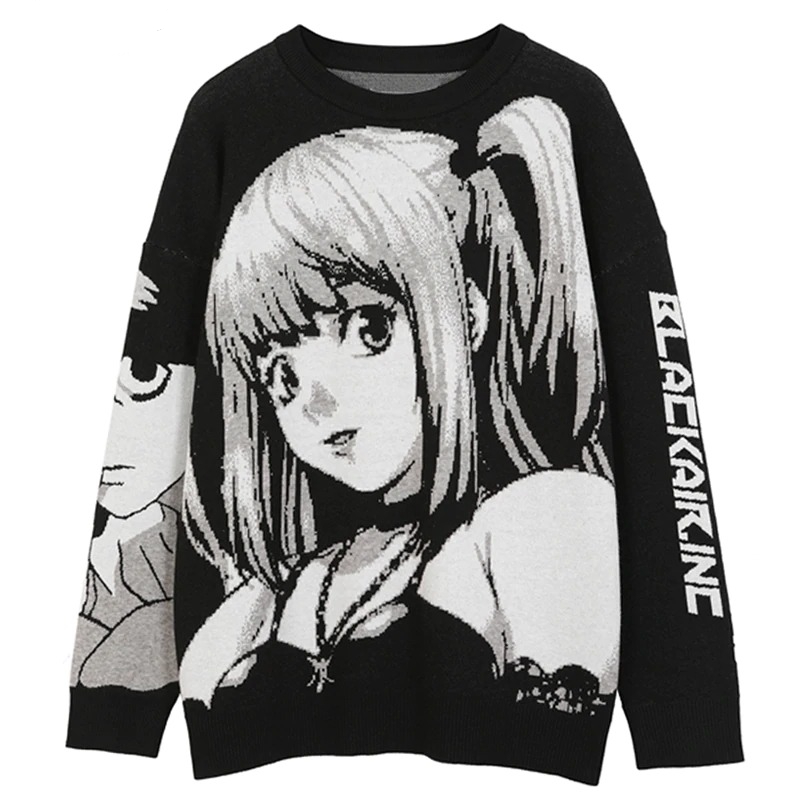 Kawaii Clothing Punk Black Anime Sweatshirt Harajuku Pixel Wh005