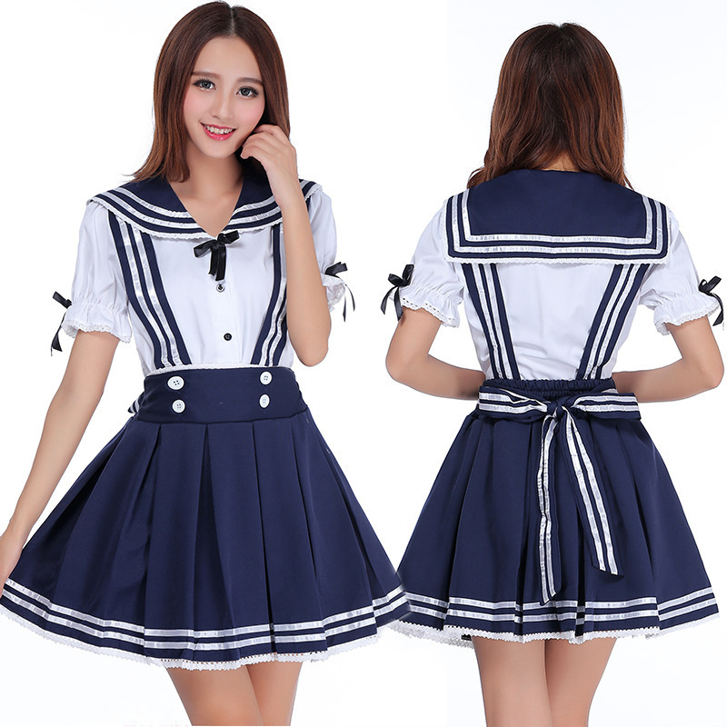 Kawaii Clothing Cute Ropa Sailor Outfit Uniform Japanese Korean Navy Bow Skirt School