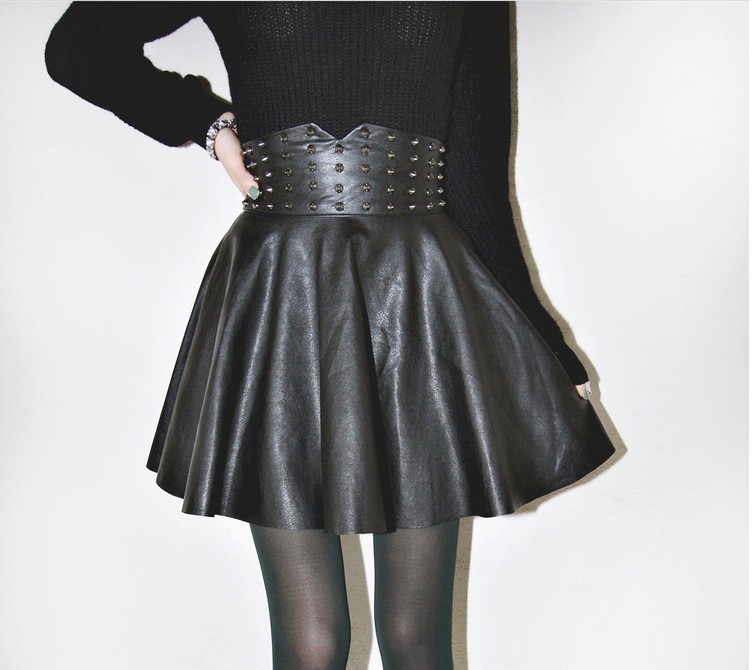 Kawaii Clothing Skirt Cute Falda Ropa Punk Gothic Black Spikes Emo Rock Harajuku