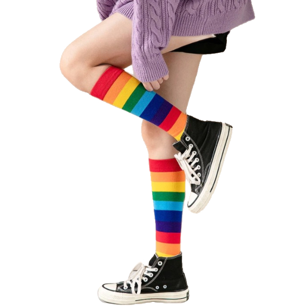 Kawaii Clothing Rainbow Striped Socks Colorful Hip Hop Skater Harajuku Wh027