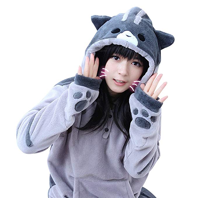 Kawaii Clothing Sweatshirt Neko Atsume Ear Cute Japan Cat Hoodie