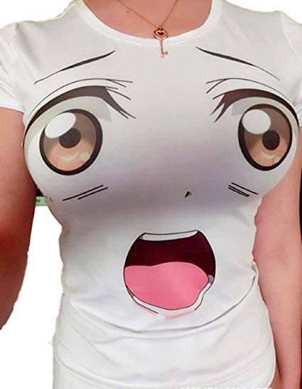 Kawaii Clothing Anime Manga Harajuku Top Cute Eyes Face T-shirt