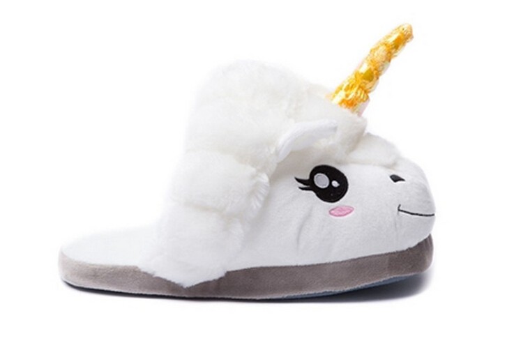 Kawaii Clothing White Pony Shoes Cartoon Cute Unicorn Slippers