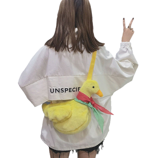 Kawaii Clothing Duck Bag Plush Harajuku Funny Crossbody Cartoon Animal Bird Pet Wh230