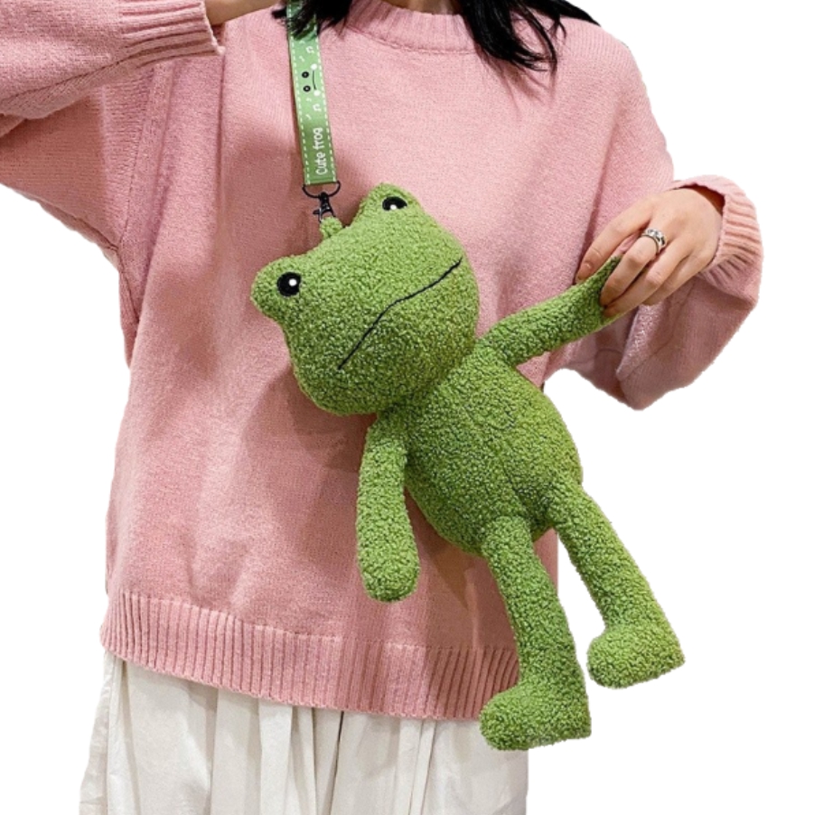 Kawaii Clothing Frog Plush Bag Harajuku Funny Cartoon Green Cute Japan Handbag Wh253