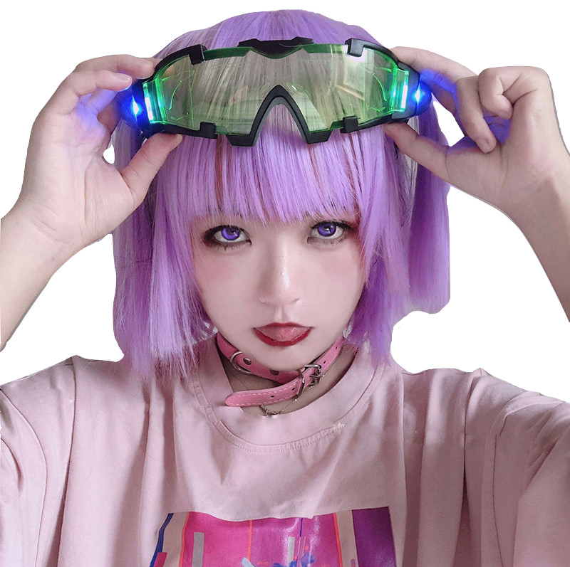 Kawaii Clothing Light Up Led Glasses Goggles Cyberpunk Harajuku Costume Wh068