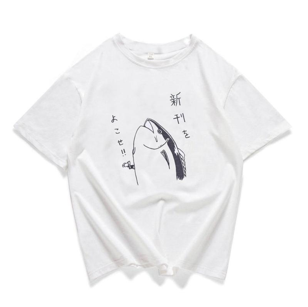 Kawaii Clothing Tuna Fish T-shirt Gun Harajuku Sushi Japanese
