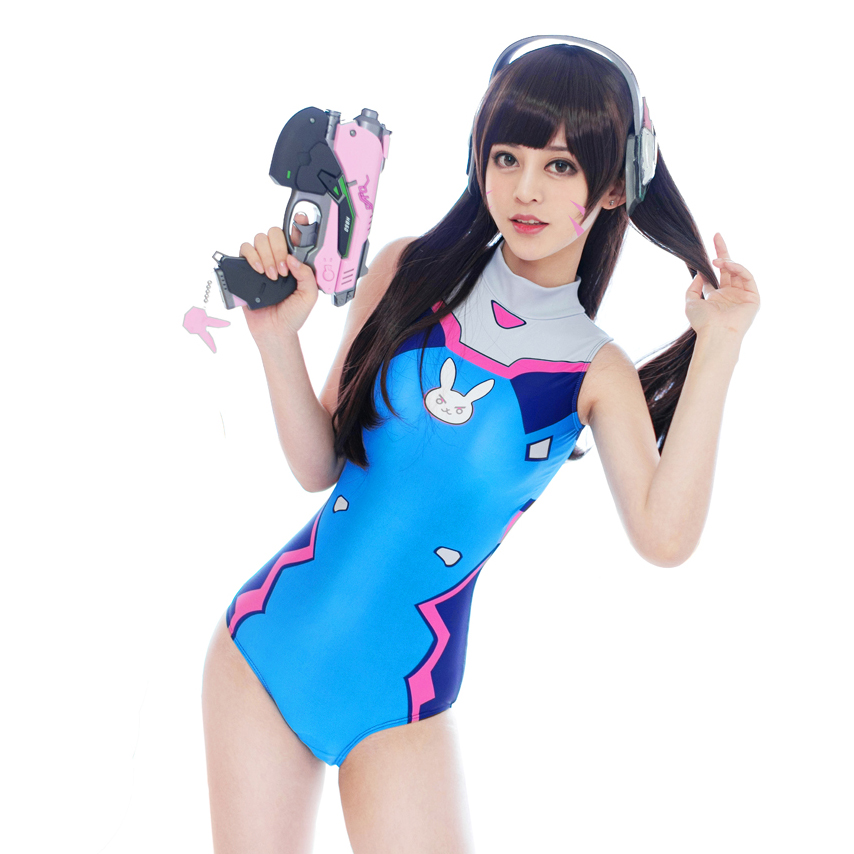 Kawaii Clothing Harajuku Overwatch D.Va Swimsuit Cosplay Costume 